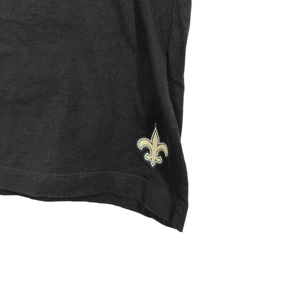 Nike V-Neck New Orleans Saints Fitted T-Shirt Women Size L Black Short Sleeve - Picture 3 of 8